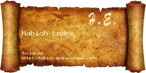 Habich Endre névjegykártya